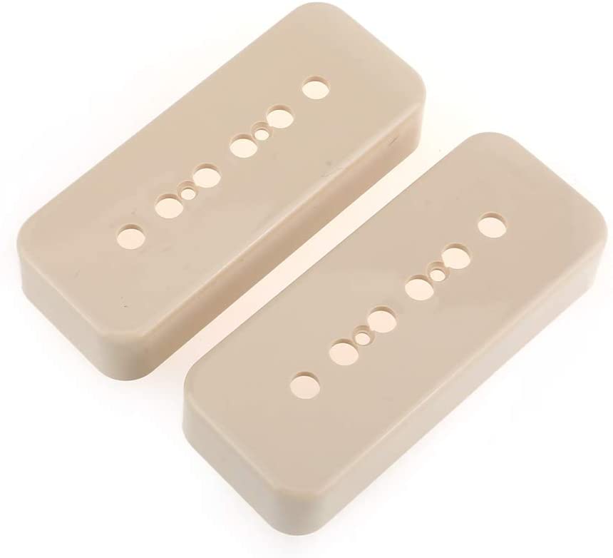 Musiclily Pro 49.2mm Plastic P90 Soapbar Guitar Pickup Covers for USA Les Paul Electric Guitar Cream (Set of 2)
