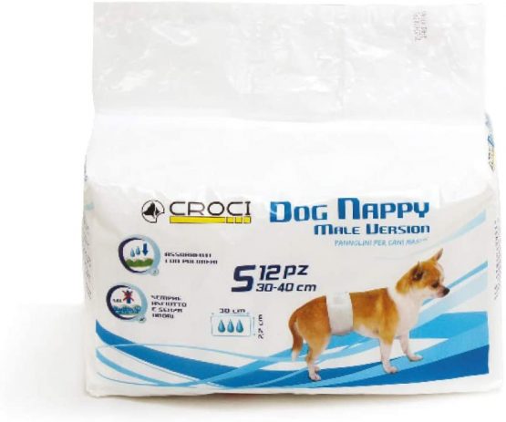 Croci Nappy Wrap for Male Dog, Small, 30-40 cm, 12-Piece