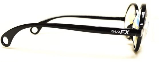 GloFX Black Kaleidoscope Glasses- Rainbow Rave Prism Diffraction - Image 3