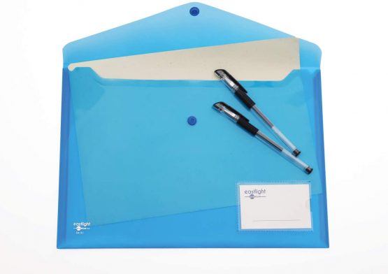 Eastlight A4 Plastic Popper Document Folder Wallet with Pocket Assorted Colours Pack of 18 - Image 2