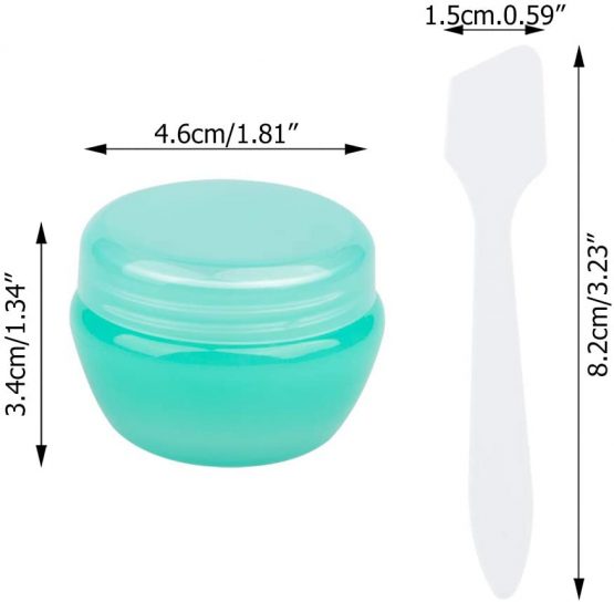 10 Pack Small Plastic Travel Containers for Toiletries,YuCool TSA Approved Empty Leakproof Refillable Mini Cosmetic Makeup Jars 20ml Per Piece with 10 Pack Mini Spatulas for Cream,Slime and Samples - Image 4