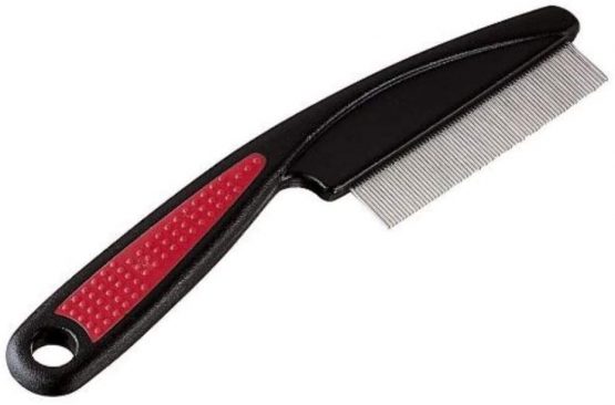 Noondl Flea Comb for Long Haired Cats & Anti Knot Grooming Comb for Dogs Ruberised Easy Grip Handle Great for Rabbits too - Image 2