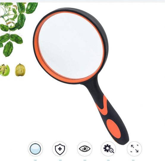 Magnifying Glass 10X, Handheld Reading Magnifier with Non-Slip Soft Rubber Handle, 75mm Magnifying Lens, Shatterproof Magnifying Mirror Reading Books, Inspection - Image 4
