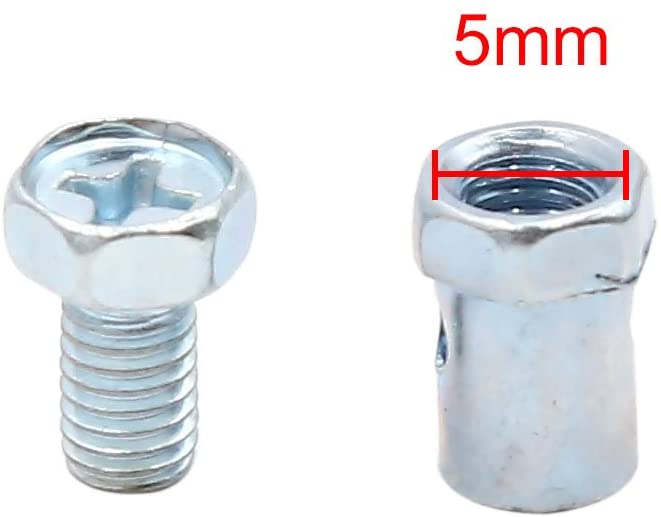 sourcingmap 30pcs 5mm Thread Brake Cable Solderless Nipple for Motorcycle, Silver Tone, 14 x 10 x 1 cm - Image 2