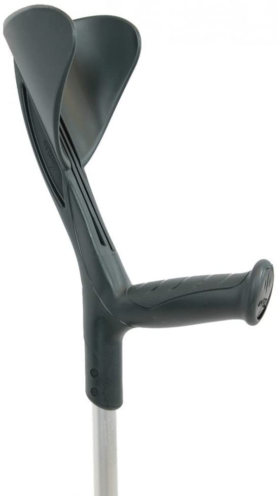 GIMA Crutch height adjustable aluminum black Colour, black / light grey