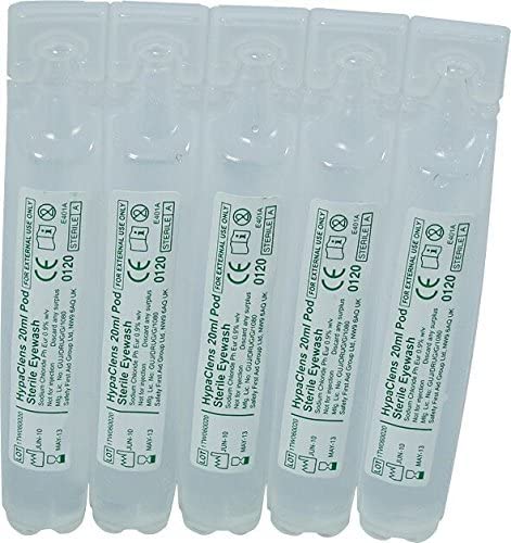 Safety First Aid Group Group HypaClens Emergency Sterile Eyewash Station (10 x 20 ml), Clear, 10 x 20ml - Image 2