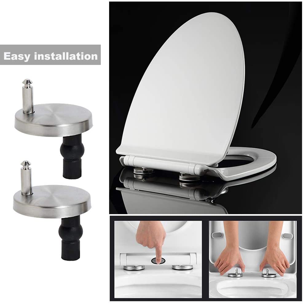 Toilet Seat Hinges Top Fixings Universal Replacement Rubber Well Nuts