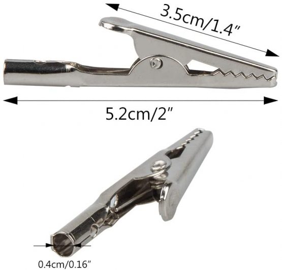 50 Pack 2"/52mm Metal Alligator Clips,YuCool Spring Crocodile Clamps Silver Tone Nickel Plated for Laboratory Electric Testing Work and Cable Lead Clip - Image 4