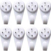 UPSTORE 20PCS Plastic White Durable Hardwall Hanger Multi-Purpose Non-trace Hook Uses for Hardware Fasteners Seamless Back Door Nail-in Hooks Wall Mount Non-mark Hooks Picture Photo Frame Hangers