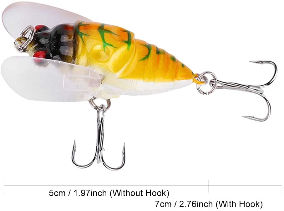 8 Colors Soft Artificial Cicada Shape Bait Hard Insects Lure Freshwater Fishing Tackle Lure with Hooks - Image 3