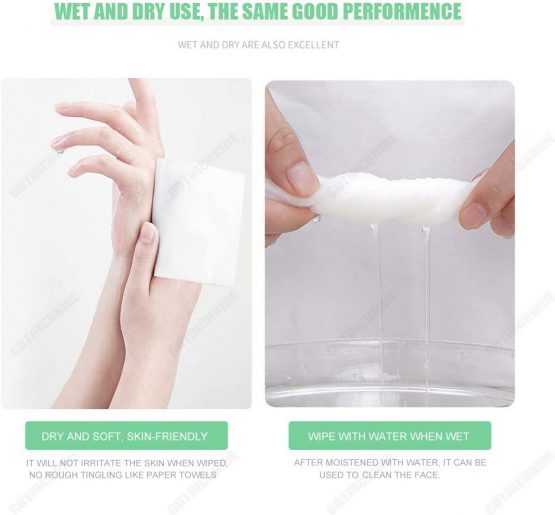 GothicBride Disposable Face Towel 100%Cotton Extra Thick & Soft Facial Cotton Tissue Lint Free Dry Wipes Non-Woven Fabric for Sensitive Skin - Image 3