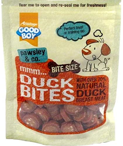 GOOD BOY DUCK BITES, BITESIZE DOG TREATS MADE WITH REAL DUCK BREAST MEAT