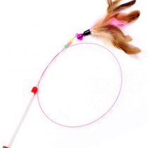 SLSON Feather Teaser Cat Toy, Interactive Cat Catcher and Exerciser Wand for Cats and Kitten Playing, with Feather, Bell and Flexible Wire