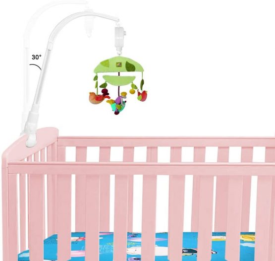 AFUNTA 23 Inch Baby Crib Claw Mobile Bed Bell Holder with Music Box, Adjustable Holder DIY Toy Decoration Hanging Arm Bracket Baby Bed Stent Set Nut Screw - Image 4