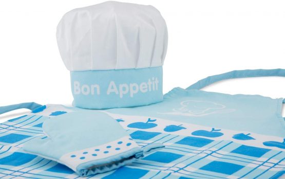 New Classic Toys 10681 Set Blue Incldued Apron, Chef's hat, Oven Mitt for Kids Cooking Simulation Educational Color Perception Toy for Preschool Age Toddlers Boys Girls - Image 2