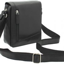Visconti Compact Leather Messenger/Travel Bag S7 Black