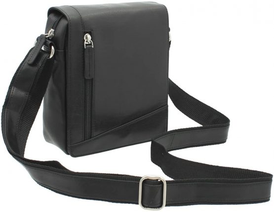 Visconti Compact Leather Messenger/Travel Bag S7 Black