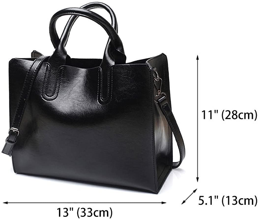 DEERWORD Women's Crossbody Bags Top-handle Tote Mini Faux Leather Handbags Shoulder Hobo Black, Schwarz - Image 3