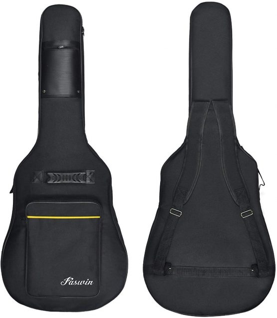 Tebery 41 Inch High Quality Dual Adjustable Shoulder Strap Acoustic Guitar Gig Bag - Black