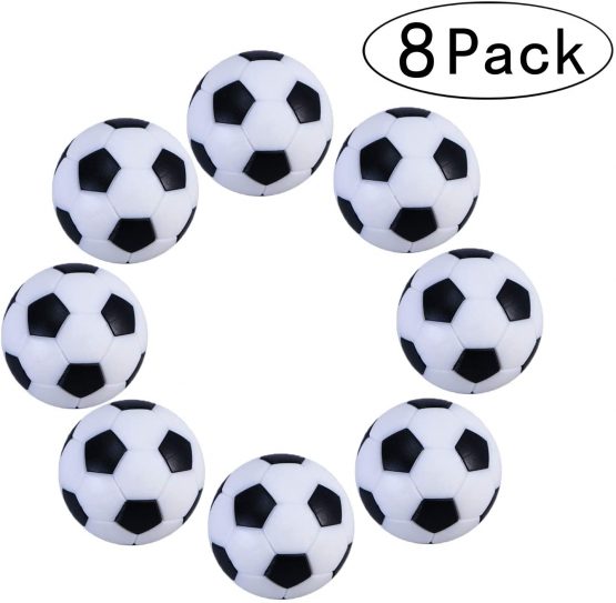 Okany Tadudu Table Soccer Foosballs Game Replacements 32mm/1.26 In Mini Football Balls Black and White, Set of 8