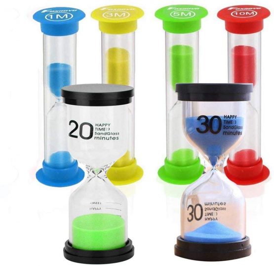STONCEL Hourglass Sand Timer,Sandglass Sand Clock Timer 1min / 3mins / 5mins / 10mins/20mins/30mins, Kids Toothbrush Timer for Children Playing Games Classroom Kitchen Office Decoration