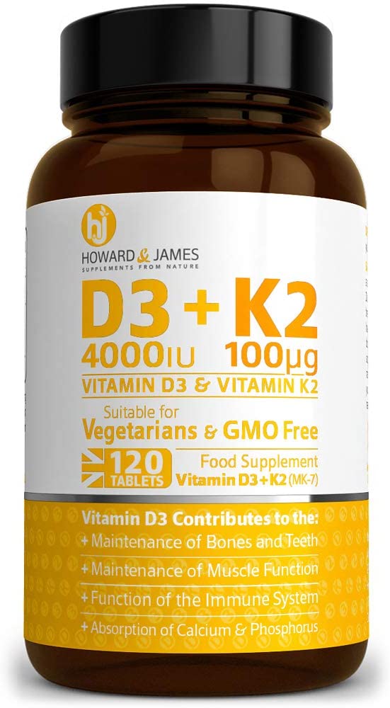 Vitamin D3 4000iu Plus Vitamin K2 100ug 120 High Strength Vegetarian