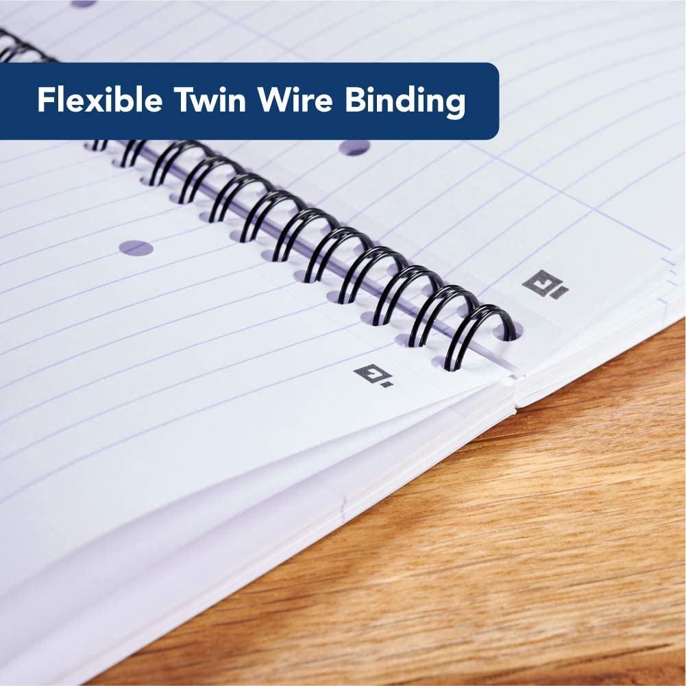 Oxford My Notes A5 Notebook, Wirebound, 8 mm Lined with Margin, 200 Page, Pack of 3, Perforated Edge, Optik Paper+, Navy - Image 4