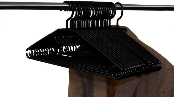 KEPLIN 20x Adult Swivel Hook Hangers, Premium Large 40cm Heavy Duty Rotating Hook Hangers for Coats, Jackets, Dress, Trousers, Shirt & Clothes (Black, 20 Pack) - Image 2