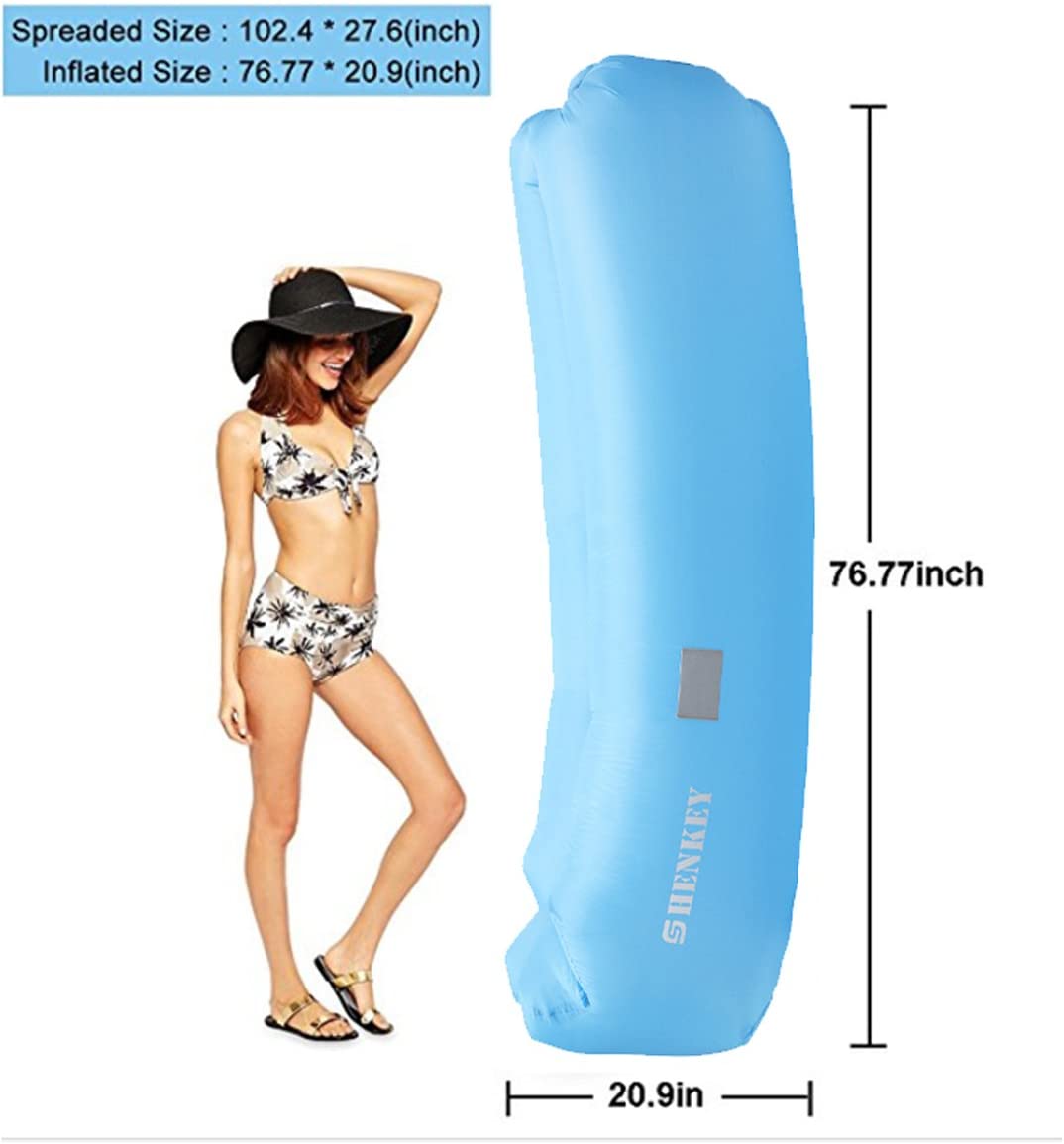 SHENKEY Inflatable Lounger, 2020 Upgrade Waterproof Anti-Air Leaking Air Sofa with Portable Package - Image 3