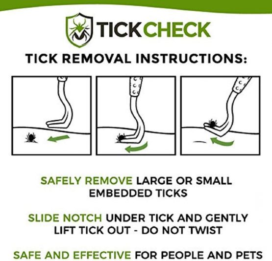 TickCheck Tick Remover Tools and Tick Identification Card for Humans, Dogs & Cats 1 Set (Pack of 3) - Image 3