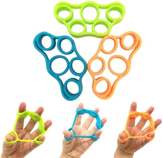 Silicone finger Rally Finger Stretcher Hand Resistance Band Finger rehabilitation training device With 3 Sizes (3KG/8.8Ib 4KG/6.6Ib 5KG/11Ib )