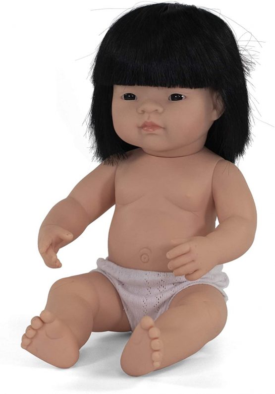 Miniland Miniland31056 Baby Doll Asian Girl W/O Underwear, Multi-Color