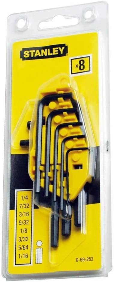 Stanley Hex Key Set - Af 0 69 252, Yellow, Set of 8 Imperial (1/16 - 1/4in) - Image 3