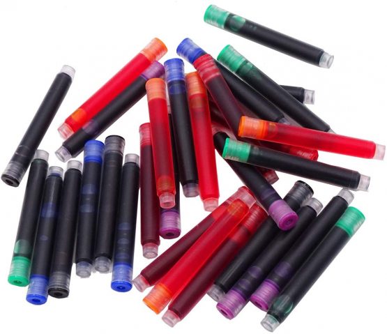 30 PCS Jinhao Fountain Pen Ink Cartridges 6 Color Set（ Black, Blue, Apple Green, Purple, Red and Orange) International Standard Size - Image 2