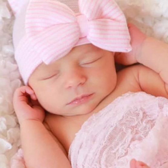 SunTrader Newborn Baby Girls Infant Toddler Hospital Beanie Bow-Knots Hat Knit Cap - Image 3