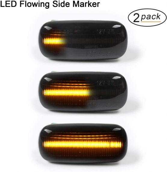 OZ-LAMPE Side Indicator 2 X Dynamic LED Side Repeater 18 SMD Amber Turn Signal Light with CAN-bus Error Free Non-polarity Smoke For A3 S3 8P A4 S4 RS4 B6 B7 A6 S6 RS6 C5 C6 A8 D3 TT Mk2 8J Roadster