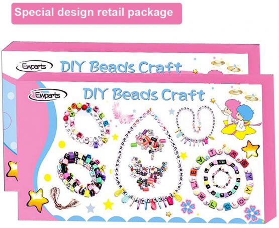 Ewparts Children DIY Bracelet Letter Beads, Acrylic Alphabet Letter Beads for Jewelry Making, Bracelets, Necklaces, Key Chains and Kids Jewelry Making Kit - Image 3