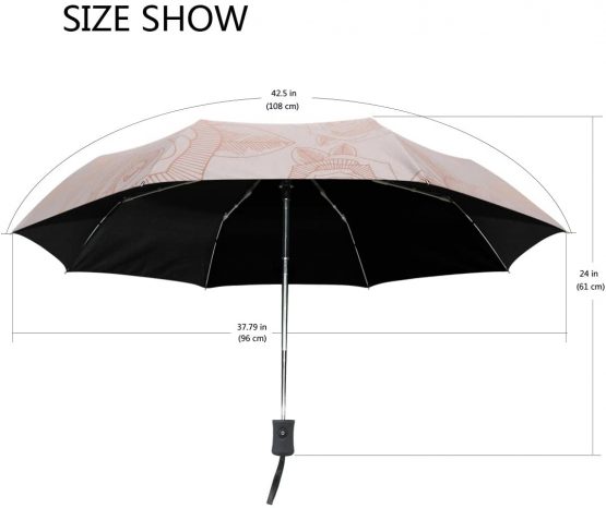 Folding Umbrella Colorful Letters On Red Print Rain Sun Compact Automatic Umbrella Sunblock Windproof for Women Men Girls Boys - Image 3