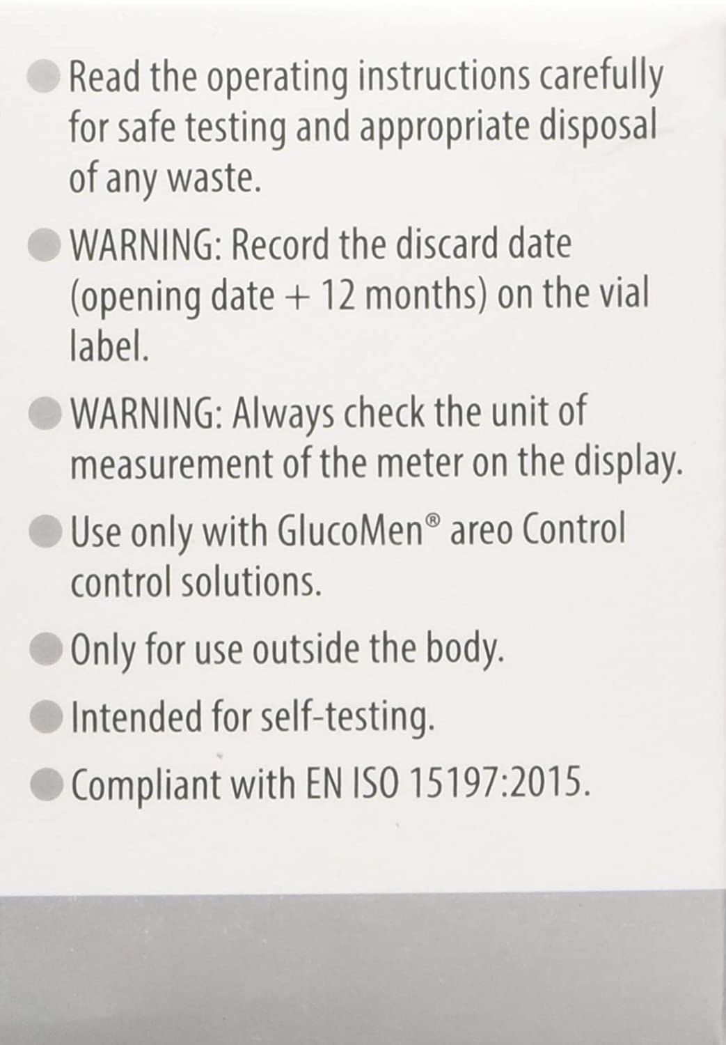 Menarini Glucomen AREO Glucose Diabetes Test Strips, 100 g, 50 Count (Pack of 1), White - Image 2