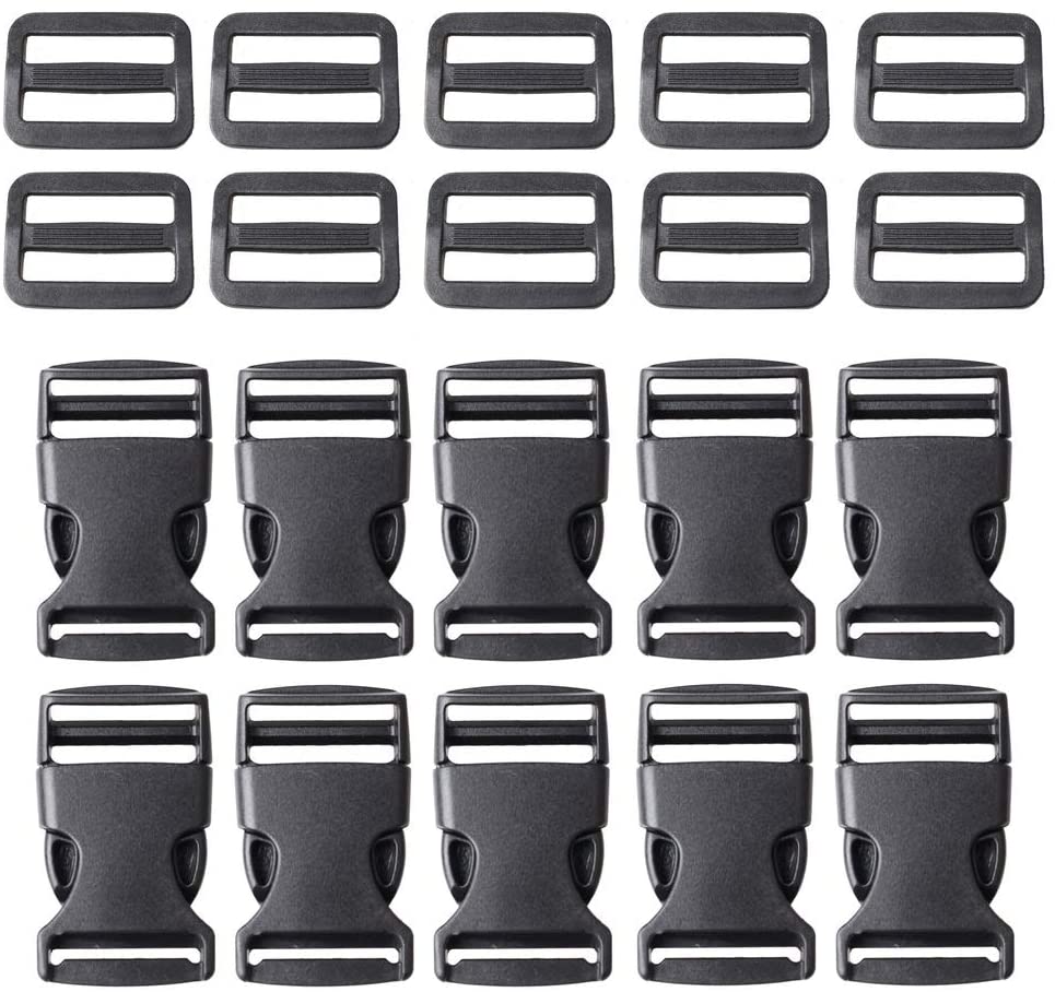 kuou 10 Metres Nylon Heavy Webbing Strap, Flat Side Release Buckles for DIY Craft Backpack Strapping(1 Inch Wide) - Image 4