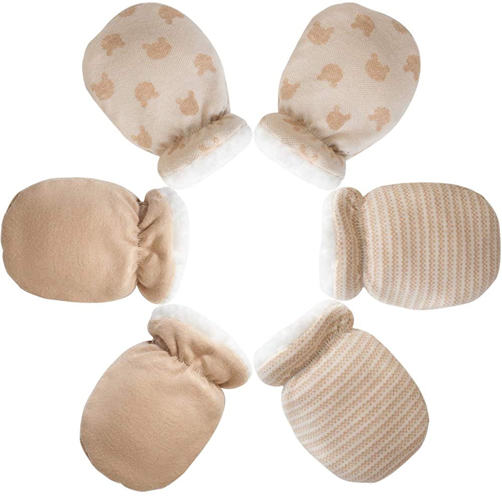 3 works Baby Mitten Gloves-Baby Anti Scratch Mittens Gloves