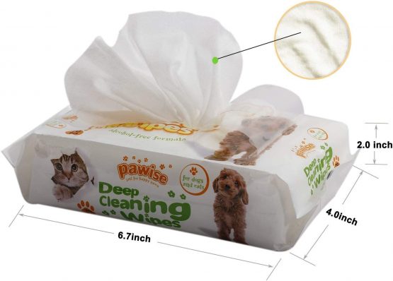 PAWISE Pet Grooming Wipes 140 Count Deodorizing & Hypoallergenic Cleaning Wipes for Dogs & Cats (Pack of 2) All Natural Pet Wipes - Image 2