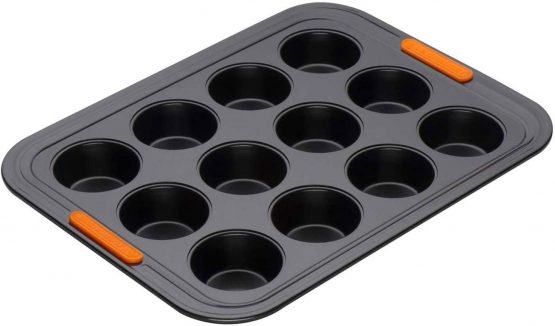 Le Creuset 941013000 Toughened Non-Stick Bakeware 12 Cup Mini Muffin Tray, Black, 30 cm