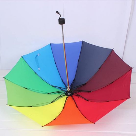 Veroda 45 inch Travel Umbrella Compact Folding Rain Sun Protection UV Protective Rainbow Umbrella Parasols - Image 4
