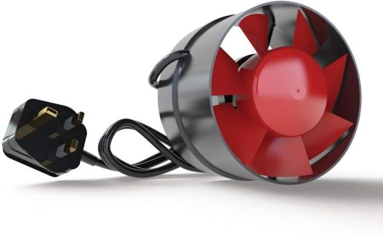 Black Orchid (100 mm, 4 " Dia) Axial Flo In Line Horticultural Extractor Fan Grow Tent Hydroponic Bathroom Shower Silent Quiet UK Three Pin Plug