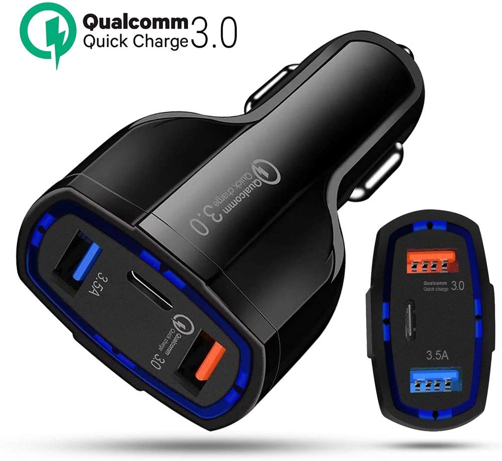 ULTRICS Car Charger Adapter, Cigarette Lighter USB Charger 36W 12V USB Socket
