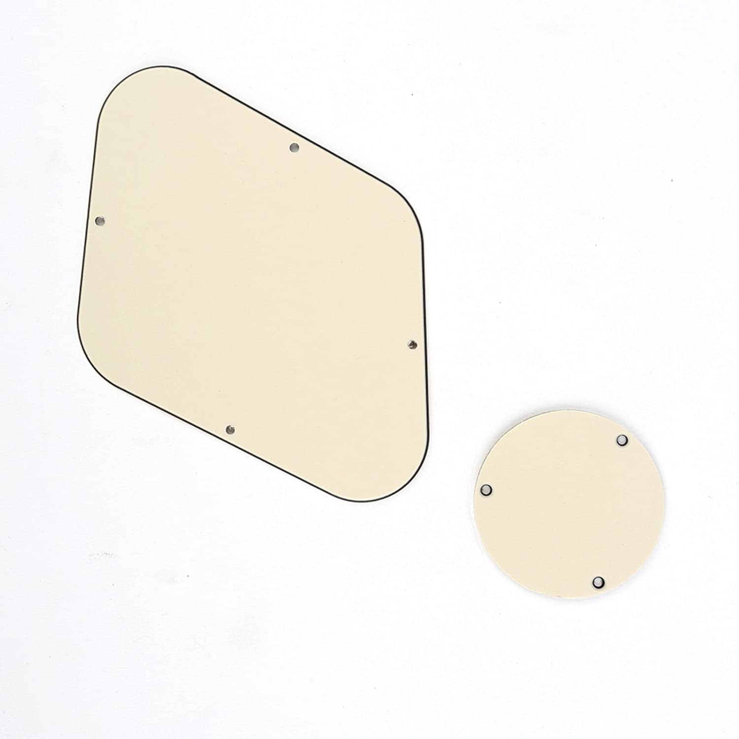 Musiclily LP Control Back Plate and Rear Toggle Switch Cover Set for USA Les Paul Electric Guitar 3Ply Cream