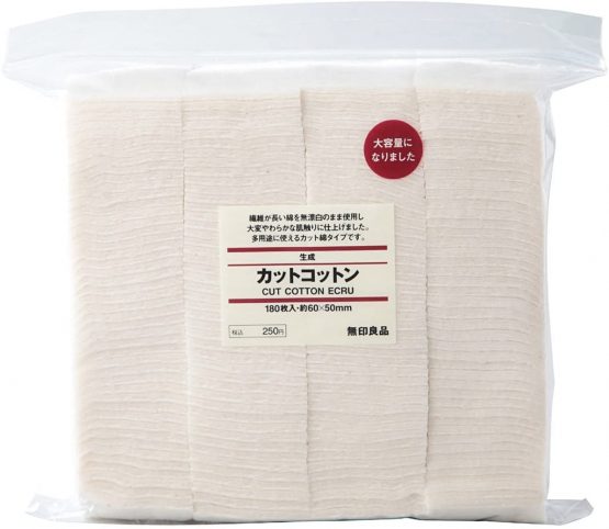 MUJI Makeup Facial Soft Cut Cotton Unbleached 60x50 mm 140pcs
