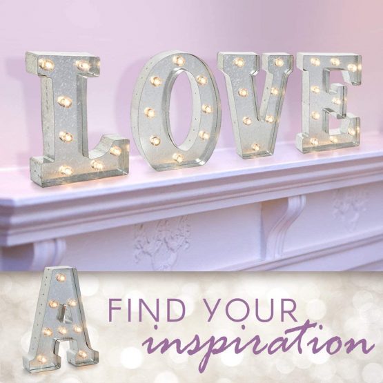 Darice Metal Marquee Letter 9.875-inch, F, Galvanized Silver, 9" - Image 3