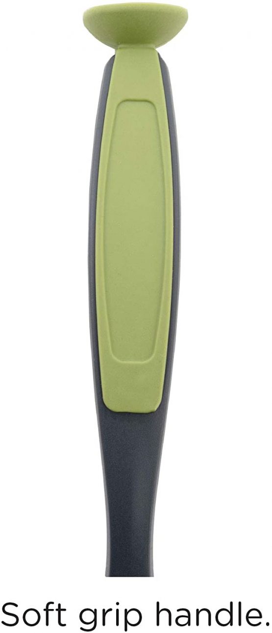 CleanPEAK Pack of 2 Stand Up Dish Brushes with Suction Cup, Soft Grip Handle and Non-Scratch Bristles – Grey / Green - Image 3
